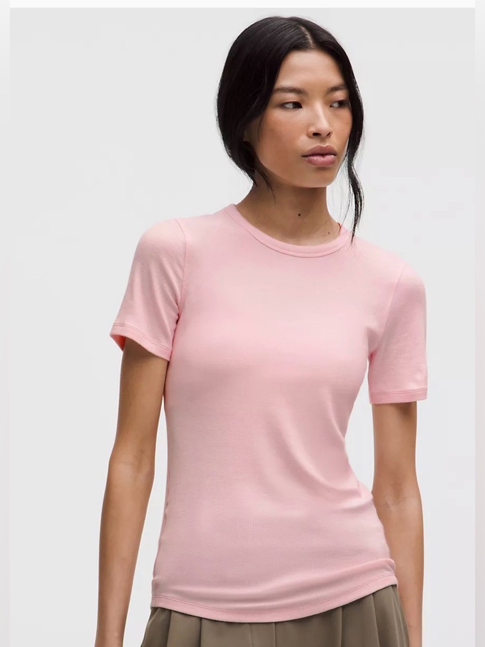 Lululemon Hold Tight Short-Sleeve Shirt pink pearl size 4
